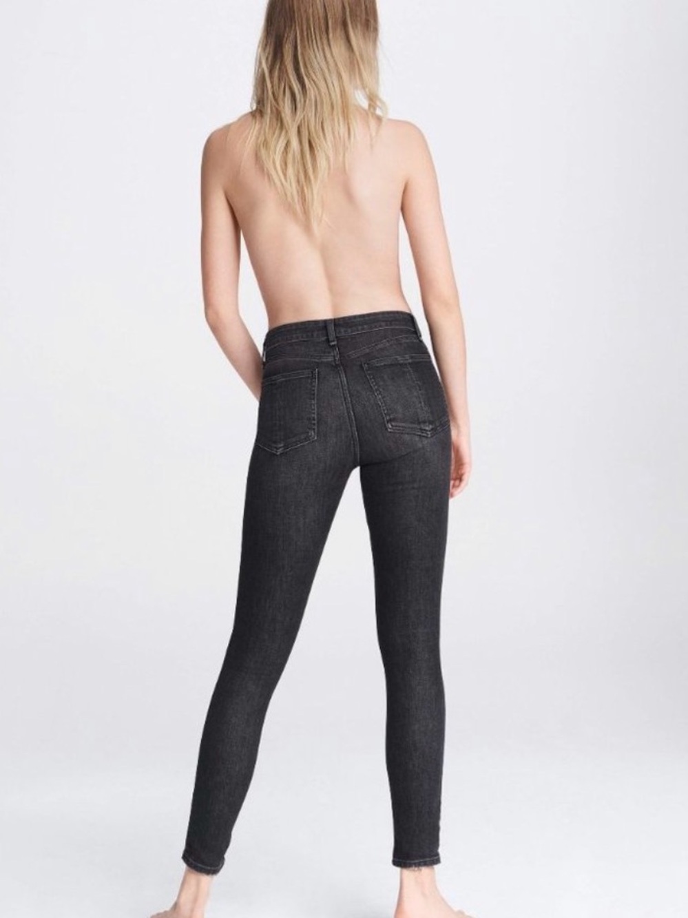 rag & bone Women's Washed Black Nina High-Rise Ankle Skinny Jeans - Picture 3 of 8
